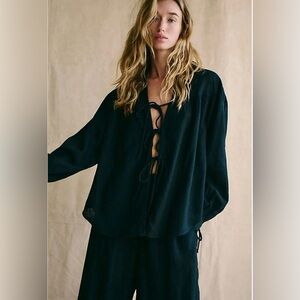 Free People Dreamy Daze Black Two Piece Set | XS